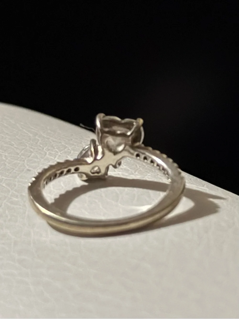 Pandora Double Heart Sparkling Ring
